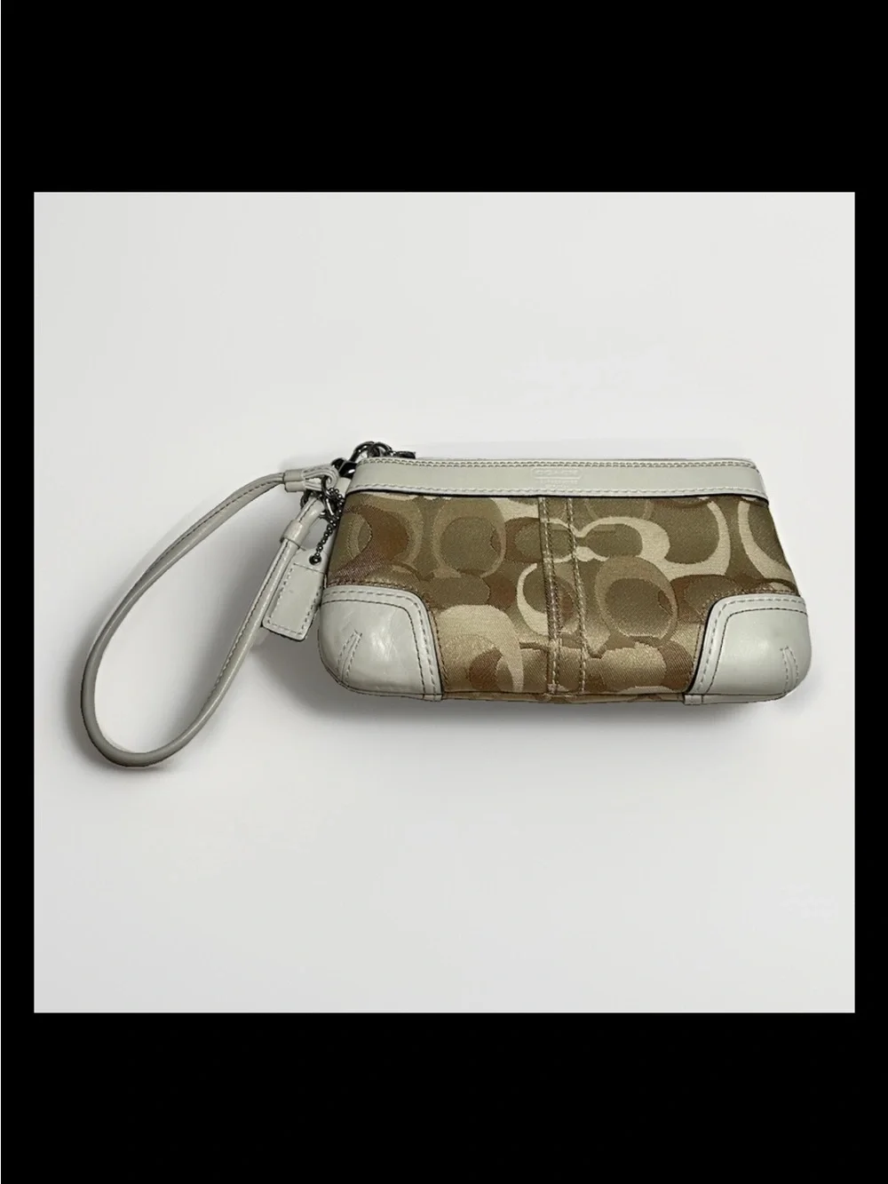 Coach Madeline Satchel,Wallet,Wristlet Set-Khaki Optic Print, White Leather 2007